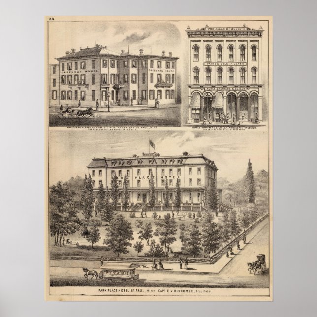 Poster Park Place Hotel, Greenman House, Minnesota (Frente)