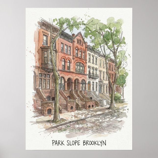 Poster Park Slope Brooklyn Nova York (Frente)
