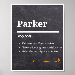 Poster Parker, Definição de Nome Personalizado de Menino