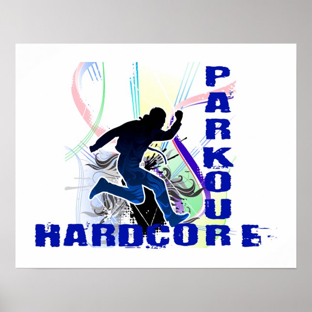 Poster Parkour Hardcore em execução livre (Frente)