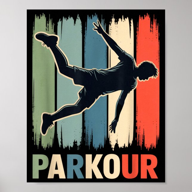 Poster Parkour, Urban Gymnast, Traceur, Runner  (Frente)