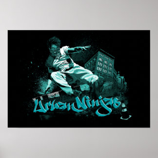 Poster Parkour - Urban Ninjas Teal