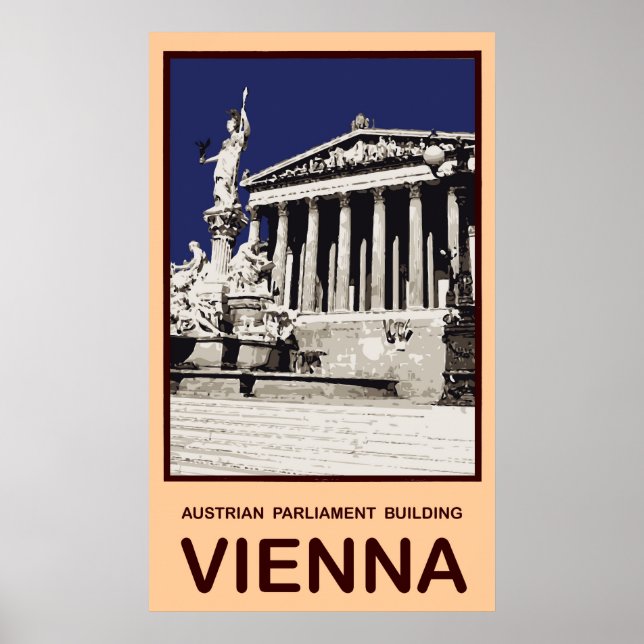 Poster Parlamento austríaco Edifício Viena (Frente)