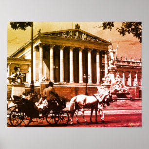 Poster Parlamento de Viena Vintage Áustria