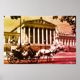 Poster Parlamento de Viena Vintage Áustria
