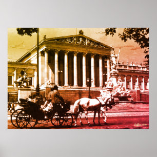 Poster Parlamento de Viena Vintage Áustria