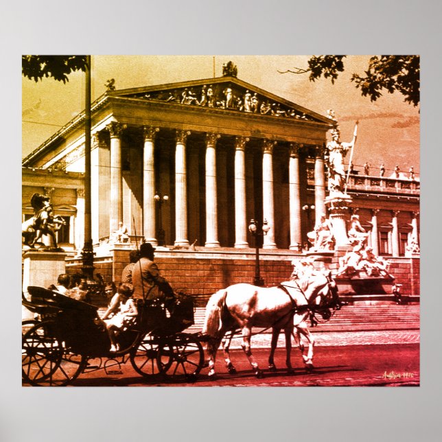 Poster Parlamento de Viena Vintage Áustria (Frente)