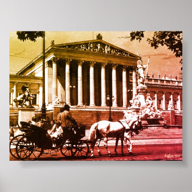 Poster Parlamento de Viena Vintage Áustria (Frente)