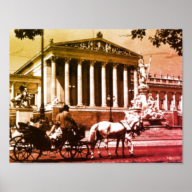 Poster Parlamento de Viena Vintage Áustria (Frente)