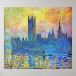 Poster Parlamento londrino em inverno por Claude Monet
