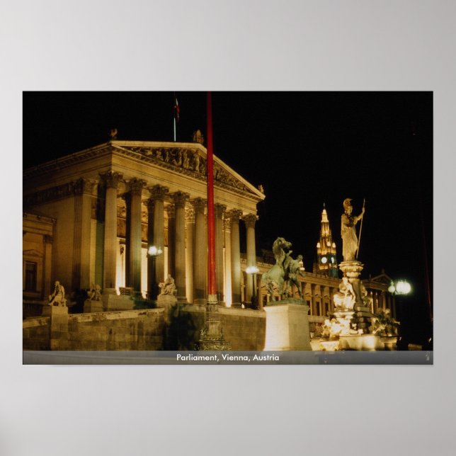 Pôster Parlamento, Viena, Áustria Passo Atual: 12% (Frente)