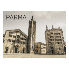 Pôster Parma Emilia Romagna Piazza Del Duomo Itália