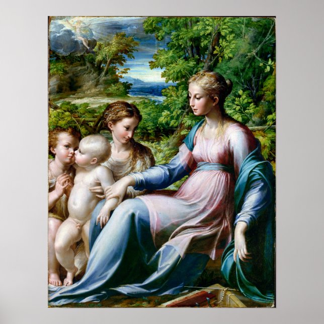 Poster Parmigianino Virgin and Child with St. John (Frente)