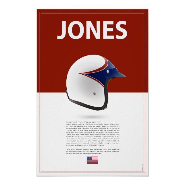 Pôster Parnelli Jones Helmet (Frente)