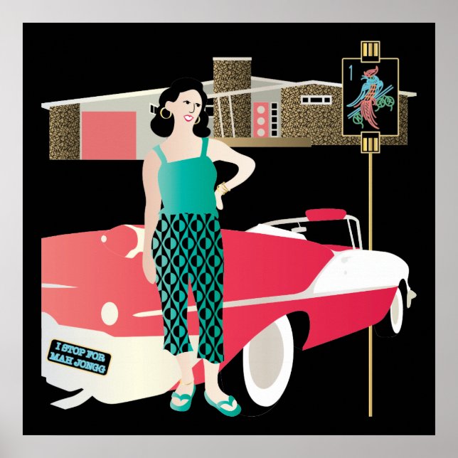 Poster Paro para a Casa Retro Mah Jongg (Frente)