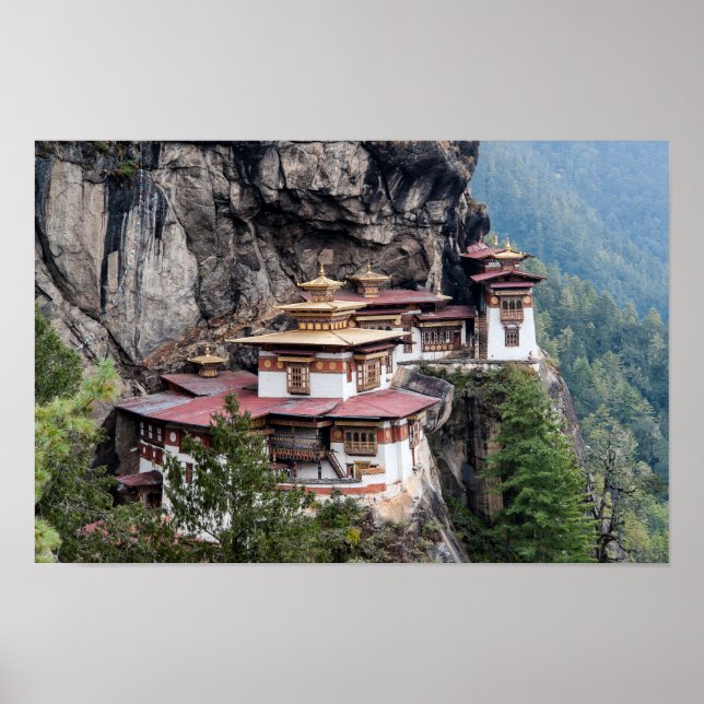 Poster Paro Taktsang: O Mosteiro do Ninho do Tigre - Butã (Frente)
