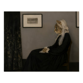 Pôster Paródia da Mãe de Whistler Gato Arte Clássica