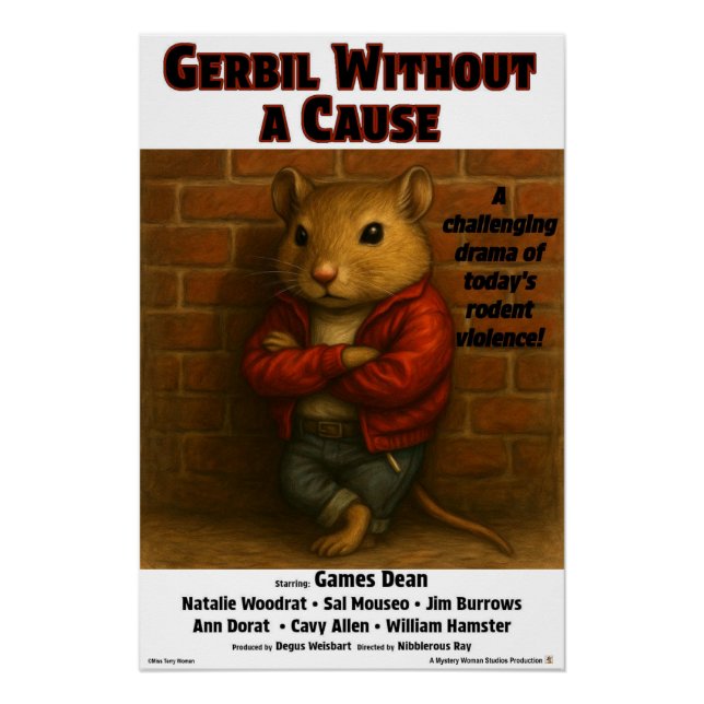 Pôster Paródia do Filme Gerbil Without a Cause (Frente)