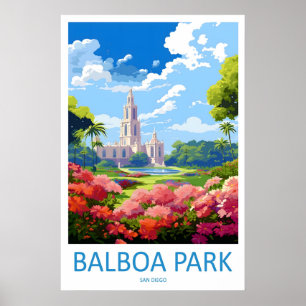 Poster Parque Balboa Cartaz de Viagem Vintage Esqui Nacio
