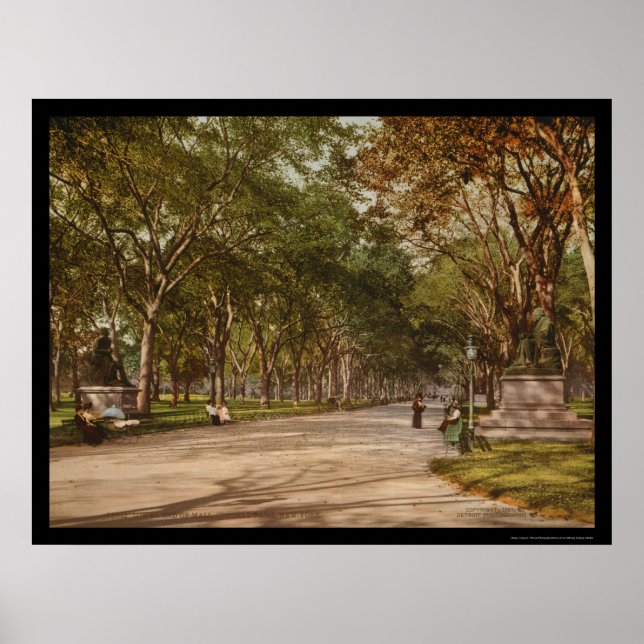 Pôster Parque Central de Mall, NYC 1900 (Frente)