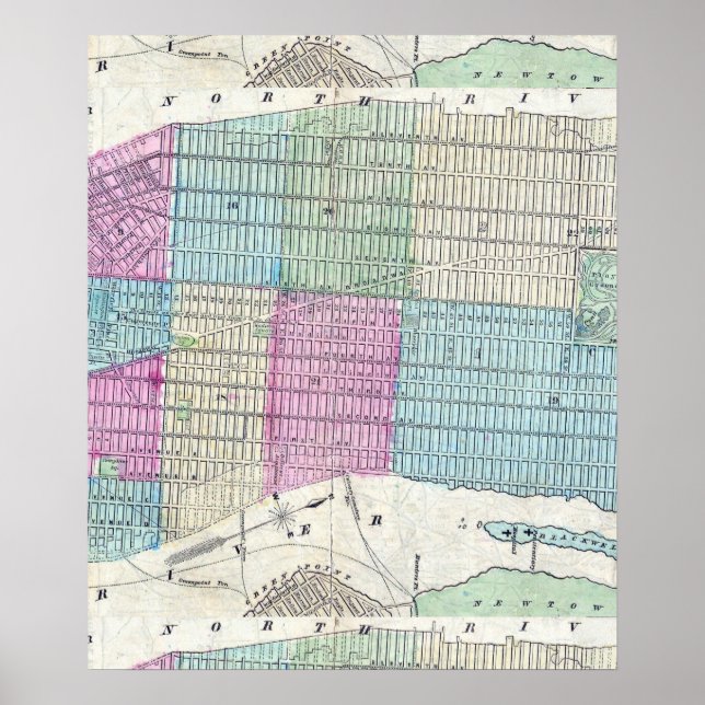 Poster Parque Central do Map Nova Iorque 1870 (Frente)