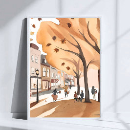 Poster Parque da Cidade de Outono | Arte em Aquarela de F