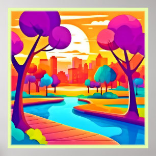 Poster Parque da Cidade do Sunset Vibrante