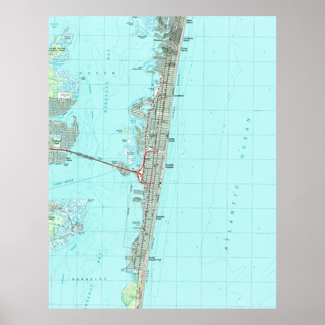 Pôster Parque da costa e Mapa da costa do NJ (1989) (Frente)
