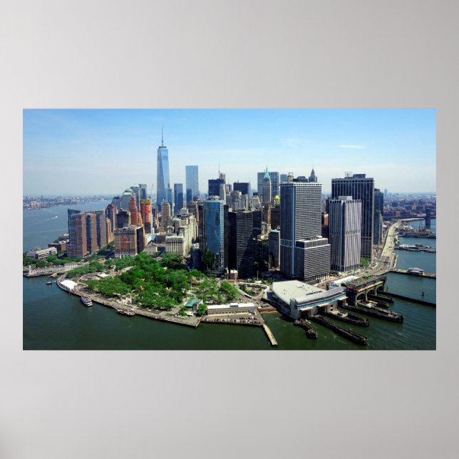 POSTER PARQUE DE BATERIA E LINHA SKYLINE DE MANHATTAN DO  (Frente)