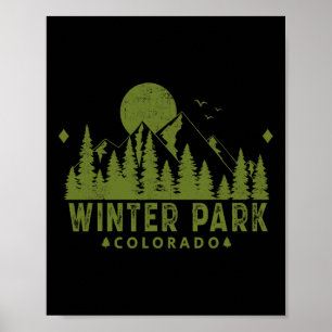 Poster Parque de Inverno Vintage Colorado Co Montanha de