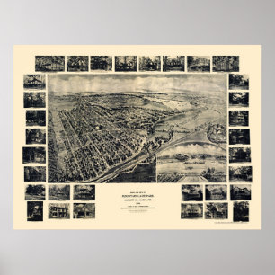 Poster Parque do lago mountain, mapa panorâmico da DM -