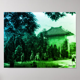 Poster Parque dos mártires Cantão China Vintage