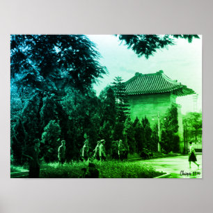 Poster Parque dos mártires Canton China vintage