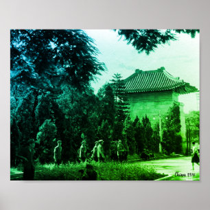 Poster Parque dos mártires Canton China Vintage
