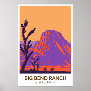 Poster Parque Estadual Big Bend Ranch Texas Vintage