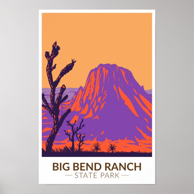 Poster Parque Estadual Big Bend Ranch Texas Vintage (Frente)