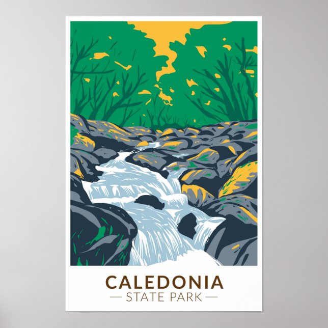 Poster Parque Estadual Caledonia Vintage Pensilvânia (Frente)
