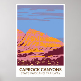 Poster Parque Estadual Caprock Canyons e TRail Texas