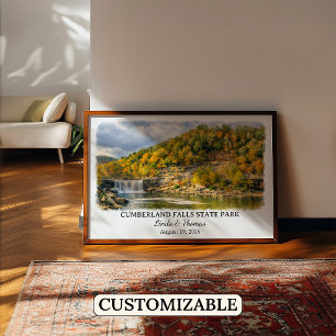 Poster Parque Estadual Cumberland Falls Kentucky, Aquarel
