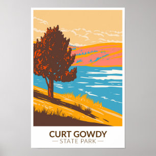 Poster Parque Estadual Curt Gowdy Wyoming Vintage