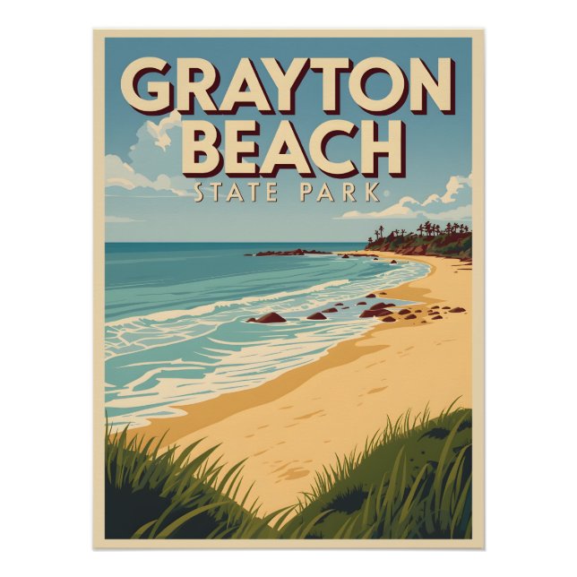 Pôster Parque Estadual da Praia de Grayton - Flórida  (Frente)