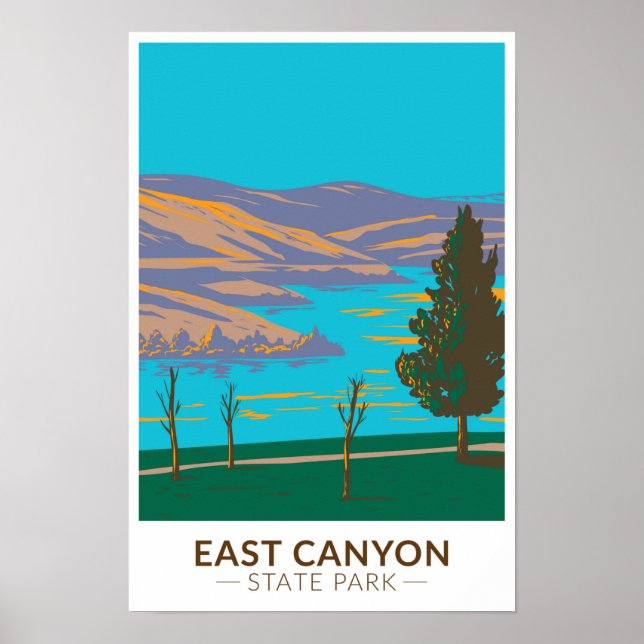 Poster Parque Estadual de East Canyon Utah Vintage (Frente)