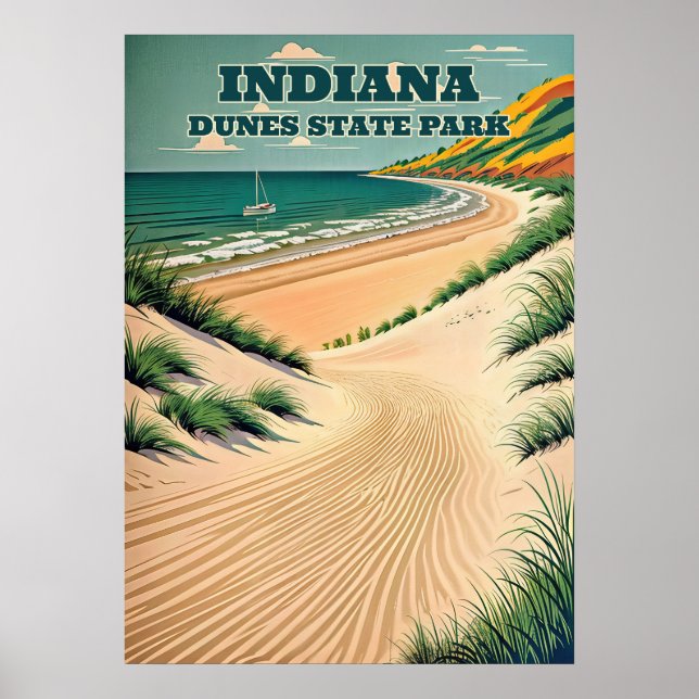 Poster Parque Estadual de Indiana Dunes V03 (Frente)