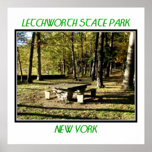 Pôster Parque estadual de Letchworth - rocha da mesa de