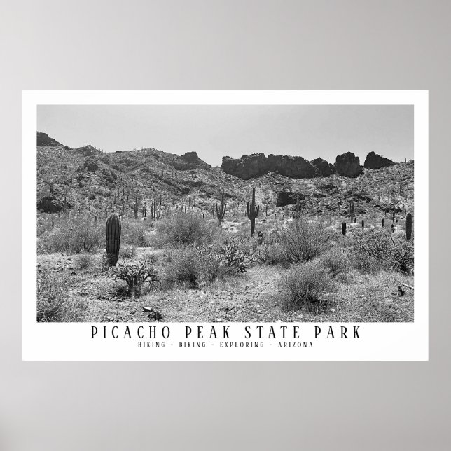 Poster Parque Estadual de Pico Picacho do Deserto arizona (Frente)