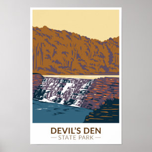 Poster Parque Estadual Devils Den Arkansas Vintage 