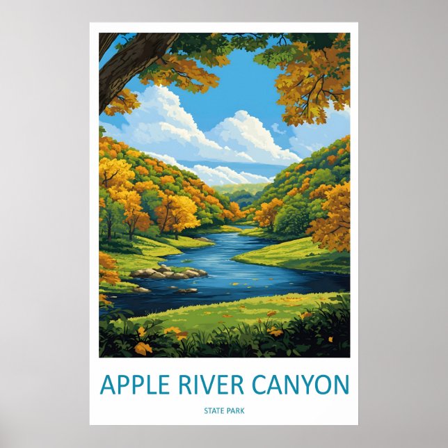 Poster Parque Estadual do Apple River Canyon Viagem Vinta (Frente)
