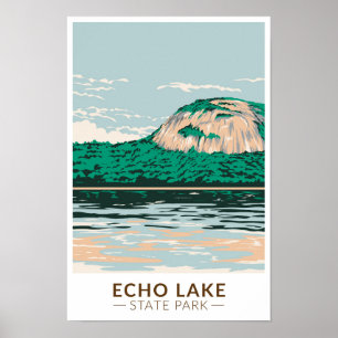 Poster Parque Estadual do Lago Echo New Hampshire Vintage