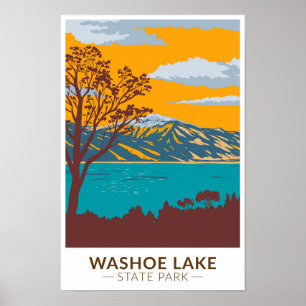 Poster Parque Estadual do Lago Washoe Nevada Vintage