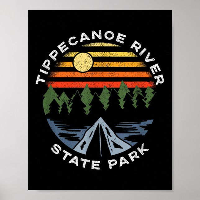 Poster Parque Estadual do Rio Tippecanoe Camping Floresta (Frente)